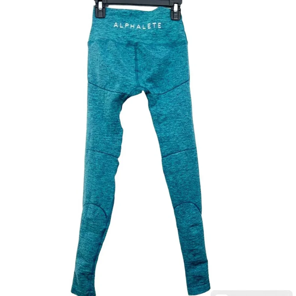 Alphalete Seamless OG Revival Leggings Turquoise Teal Blue XS New - Picture 4 of 5